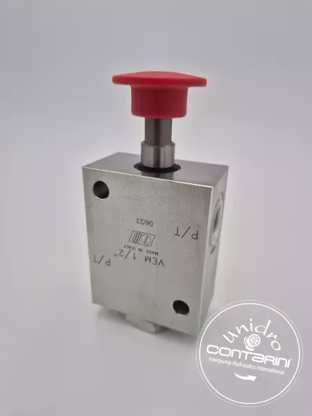 VALVE ARRET D'URGENCE COUP DE POING N.F. - VEM 1/2"-70L/min -350B