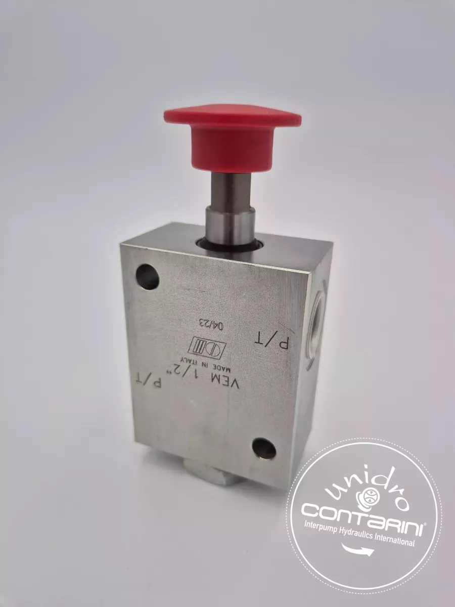 VALVE ARRET D'URGENCE COUP DE POING N.F. - VEM 1/2"-70L/min -350B