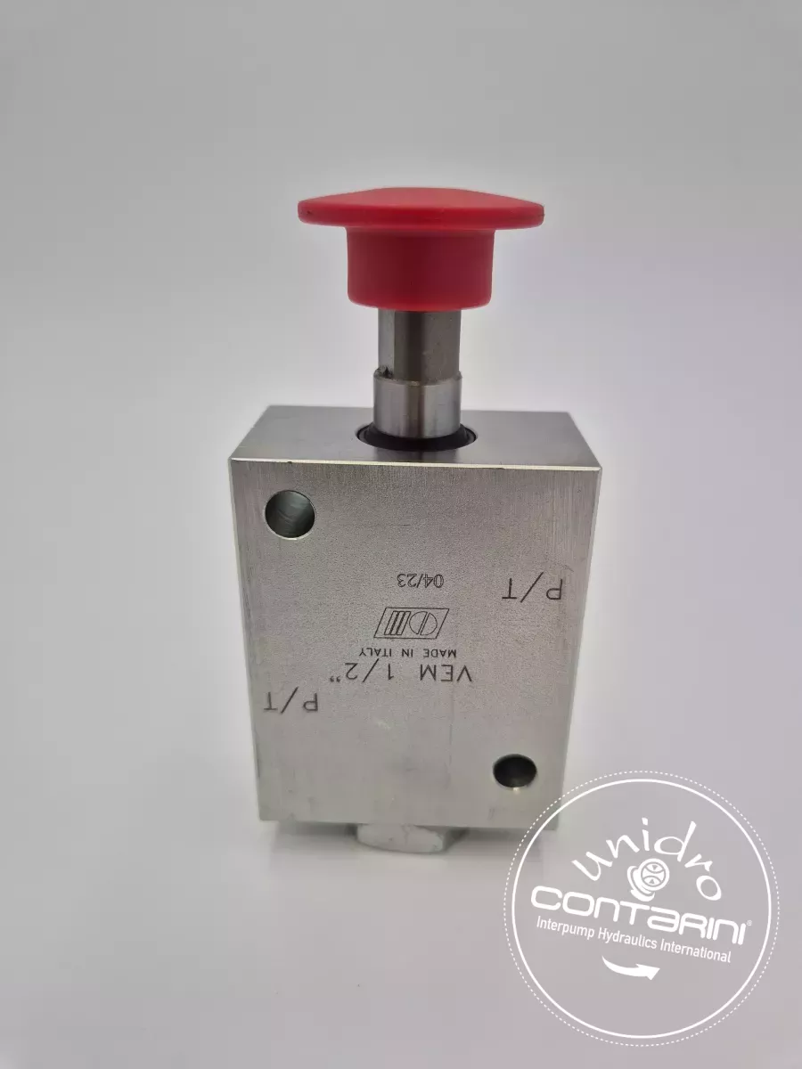 VALVE ARRET D'URGENCE COUP DE POING N.F. - VEM 1/2"-70L/min -350B