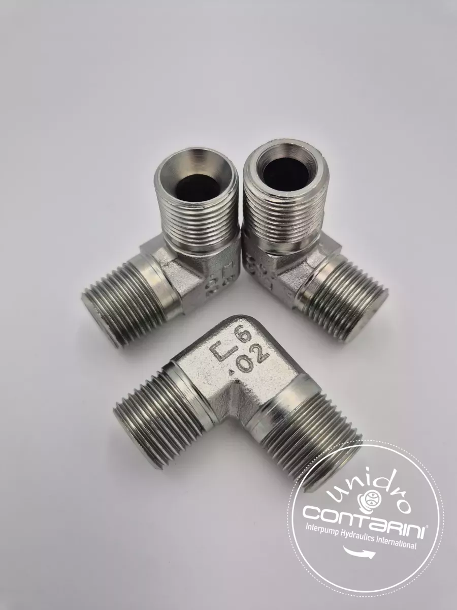 COUDE  MALE CYL. /MALE CONIQUE 1/4" GAZ A 90 ° (TN155)