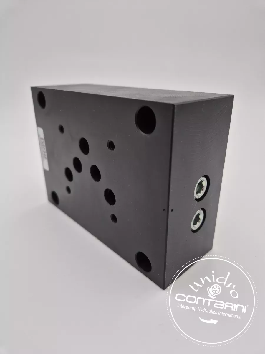 EMBASE CETOP 5 - 1/2" - SANS LP - ES5-A-12-P - SORTIES OPPOSEES