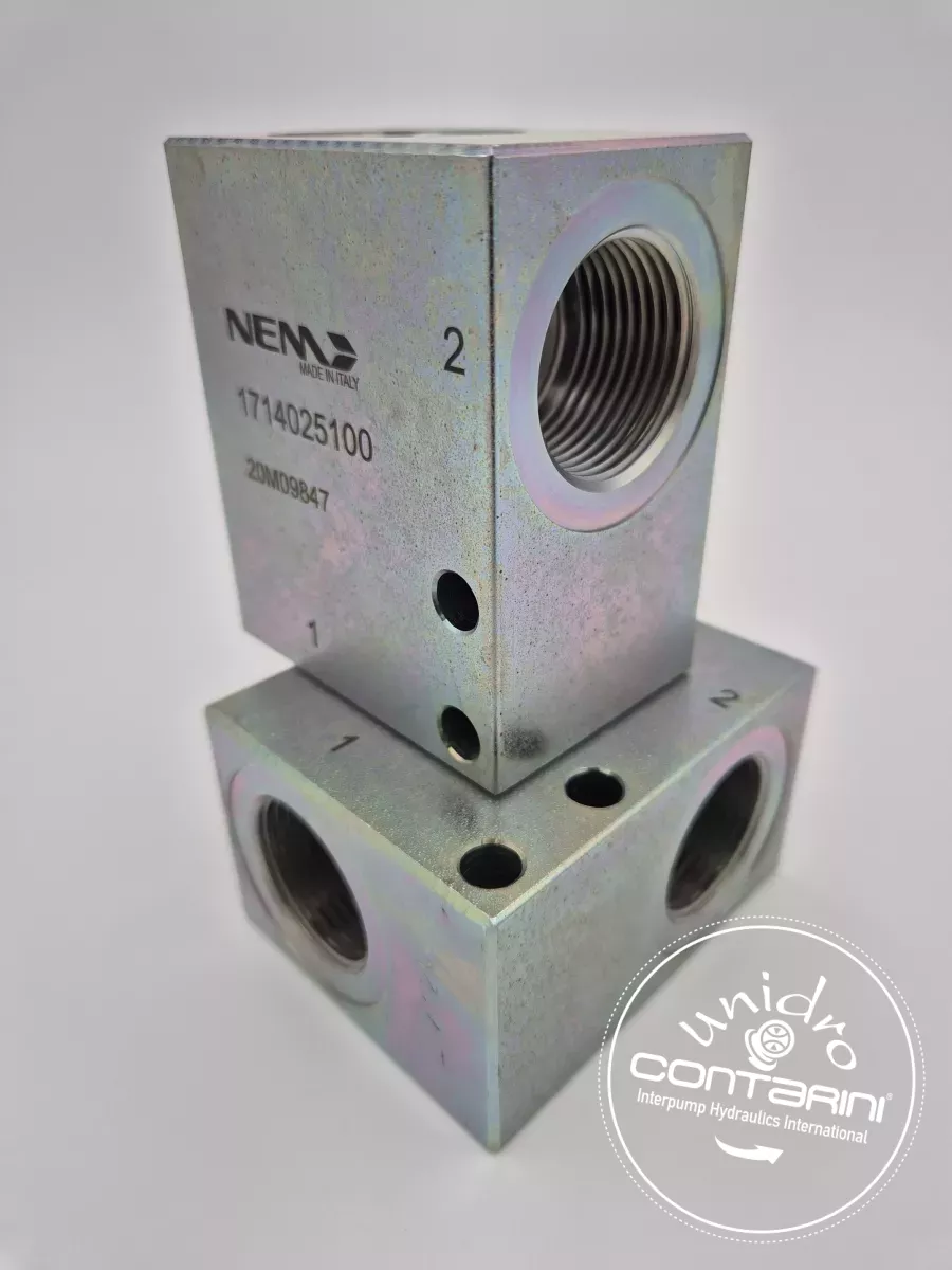 BLOC ACIER 2 VOIES POUR CARTOUCHE SAE 12/2 - 1"