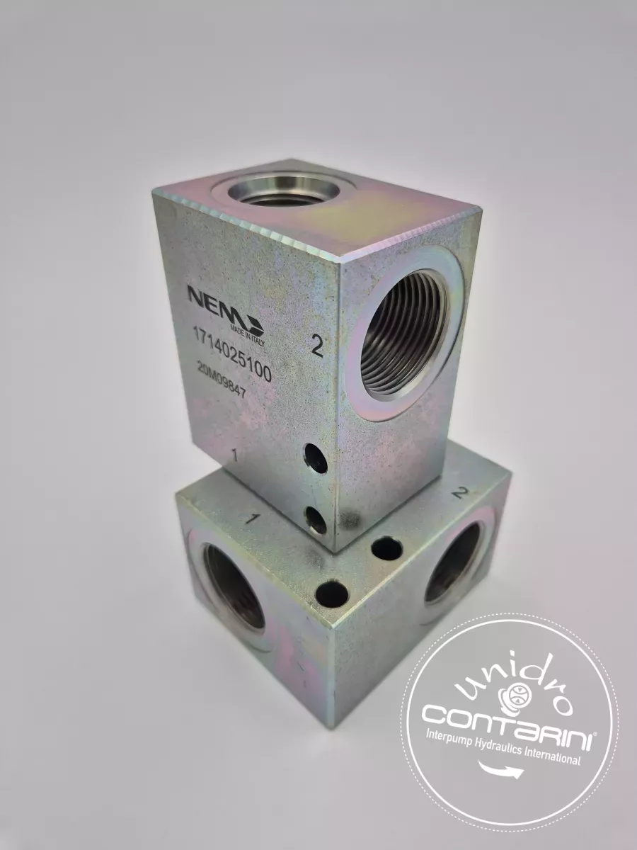 BLOC ACIER 2 VOIES POUR CARTOUCHE SAE 12/2 - 1"