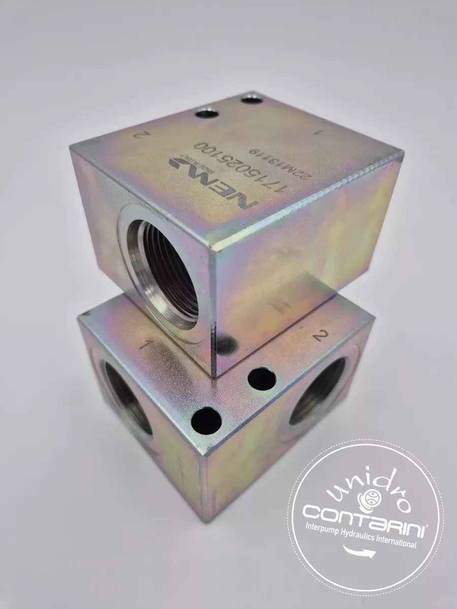 BLOC ACIER 2 VOIES POUR CARTOUCHE SAE 16/2  - 1"