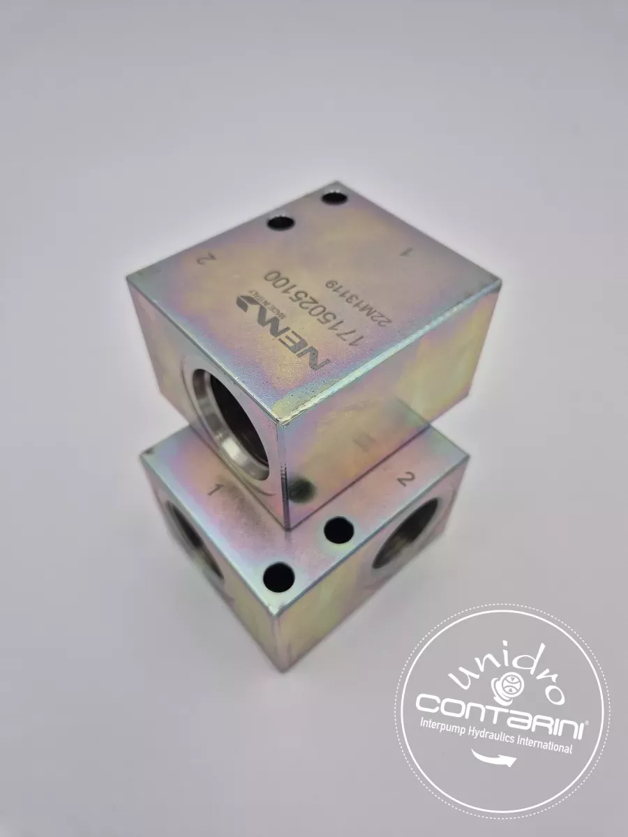BLOC ACIER 2 VOIES POUR CARTOUCHE SAE 16/2  - 1"