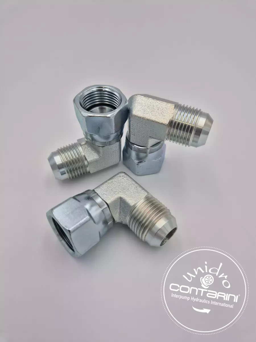 ADAPTEUR A 90° TOURNANT JIC/MJIC TJ 7/16 MJ 7/16