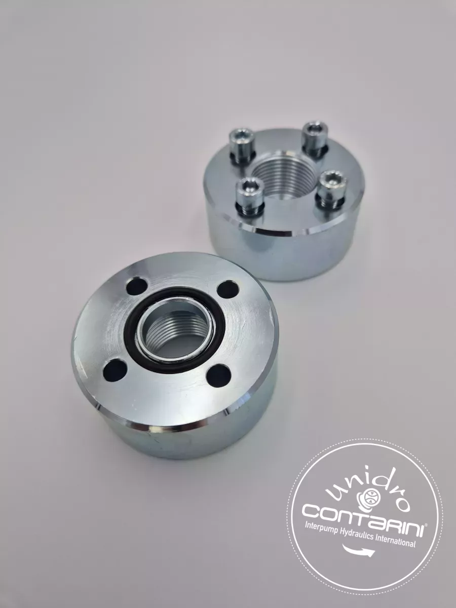 BRIDE DROITE TARAUDE ENTRAXE 35 - 3/8" + O-RING + VIS M6x20