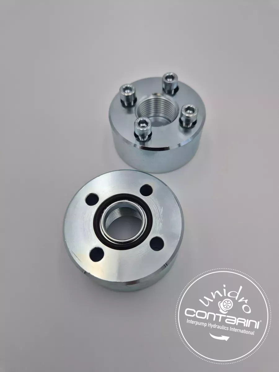 BRIDE DROITE TARAUDE ENTRAXE 51 - 3/4" +O-RING+VIS M10X35