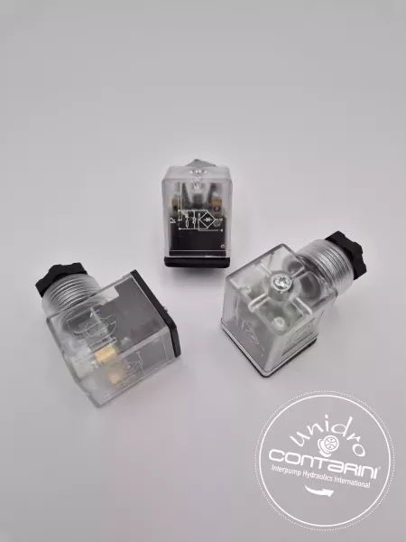 CONNECTEUR 3 BROCHES REDRESSEUR AVEC INDICATEUR LED + JOINT