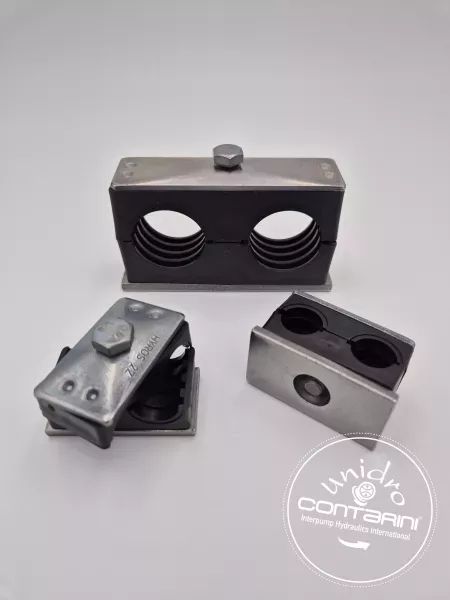 COLLIER DE FIXATION DOUBLE COMPLET T1 POLTPROPYLENE DN. 12