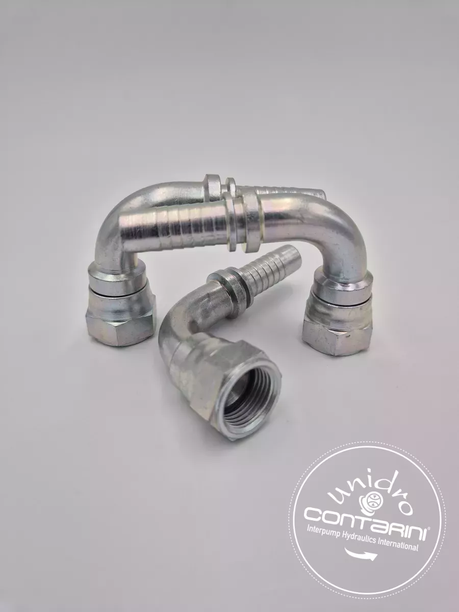 R0951 FEMELLE 90° JIC 74°ÉCROU ROULE