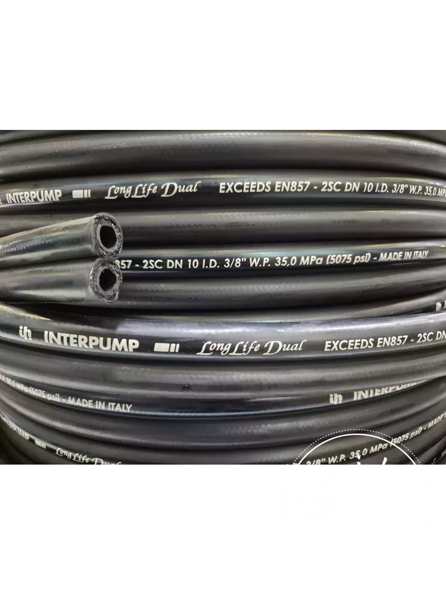 TUYAU JUMELE CAOUTCHOUC  2 TRESSES ACIER LONGLIFE 2SC 3/8"  EN 857