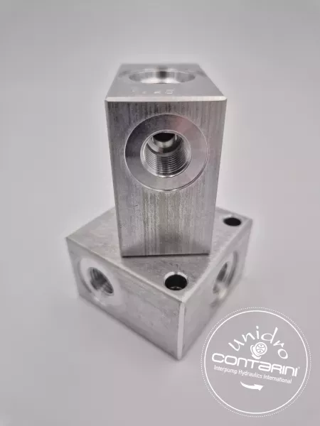BLOC ALU - 2 VOIES POUR CARTOUCHE SAE 08/2 - 1/4"
