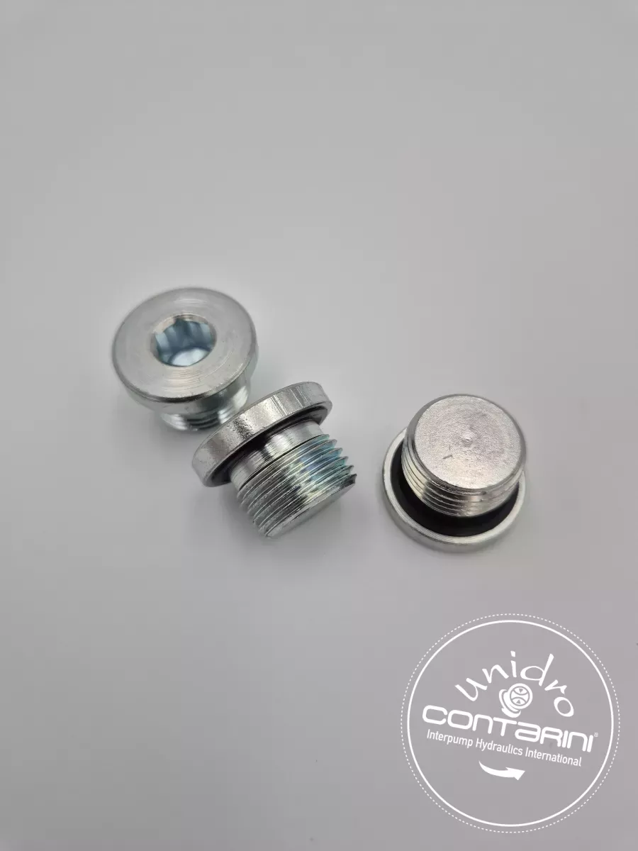 BOUCHON MALE TETE CHC - 1/8"G BSP - JOINT INTEGRE - ISO228/DIN13 -