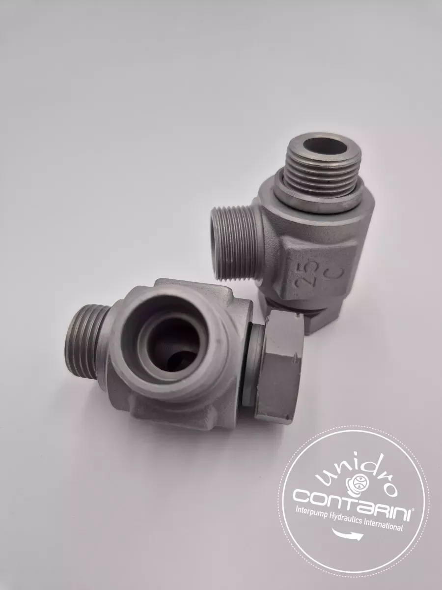 EQUERRE ORIENTABLE BANJO - TUBE Ø 16 A BAGUE 24° - FILET. 1/2" A BSPP