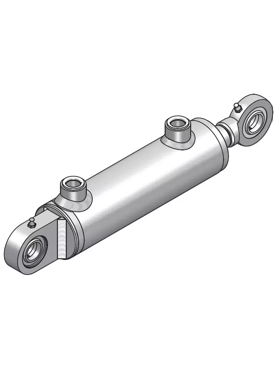 VERIN D.E. TYPE HMB 92/80X40 C: 200 - FIXATIONS TS30C + TS30N