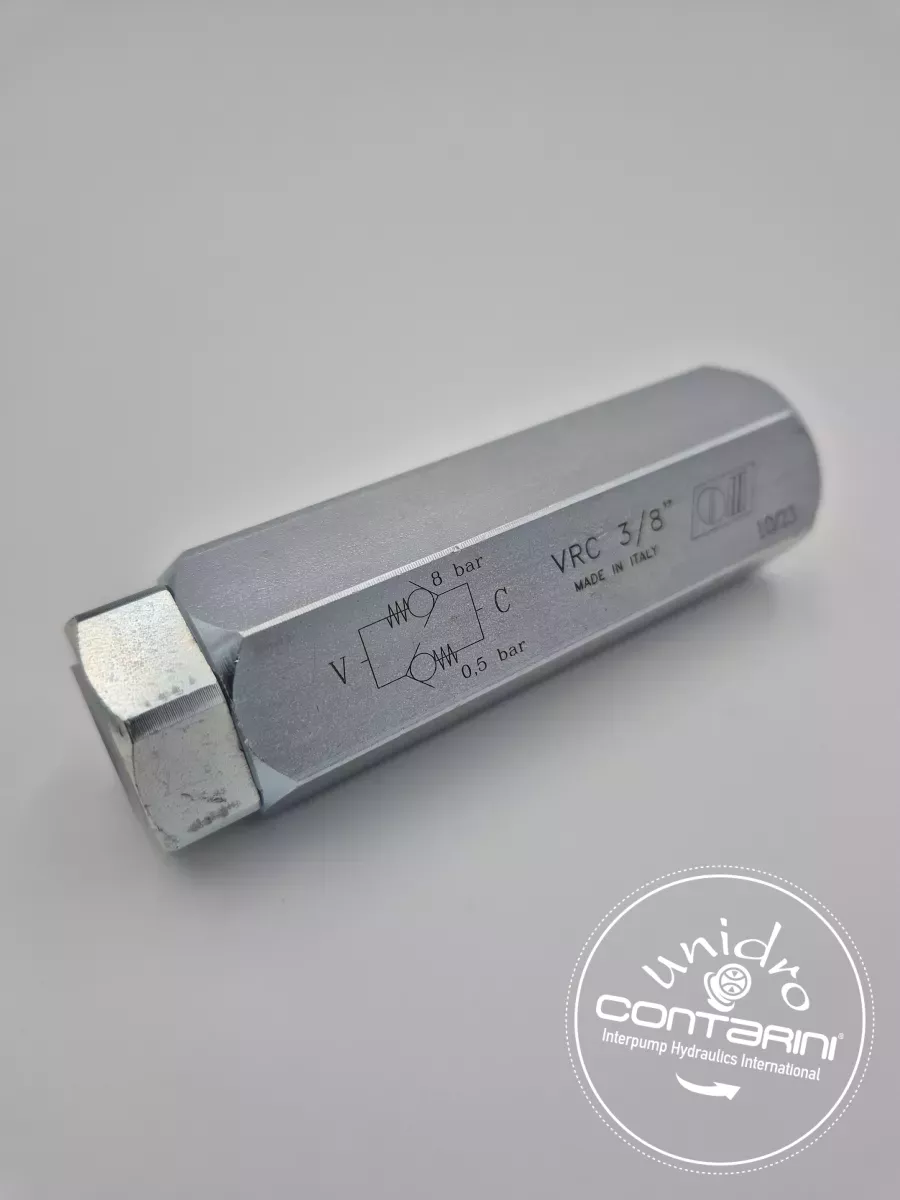 CLAPET ANTI RETOUR BI-DIRECT. (ETANCHEITE CONE) VRC 3/8" -0.5B.- 8 B.